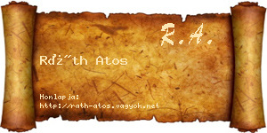 Ráth Atos névjegykártya